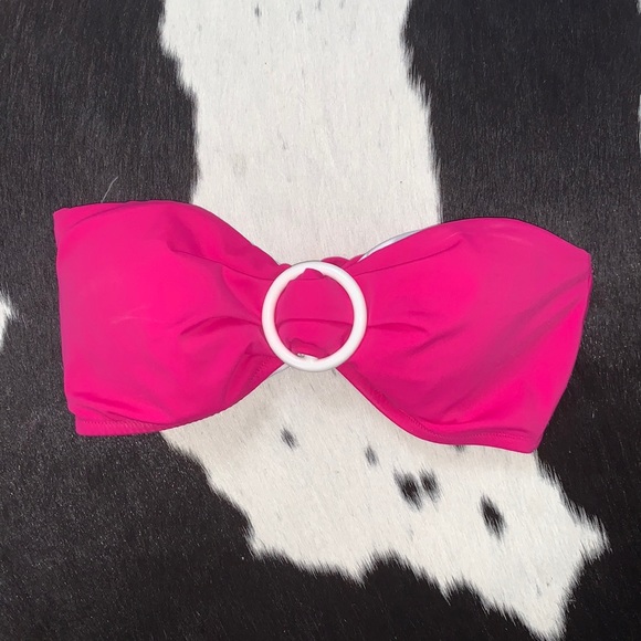 Y2K Victoria’s Secret Swim Pink Strapless Bikini Top with Vintage 90s Bottom set - Picture 2 of 13